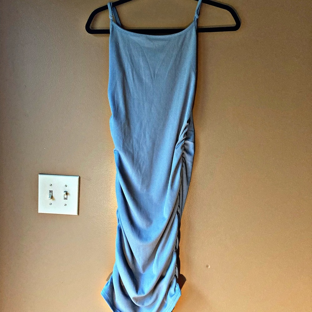 Baby blue tight maxi dress!